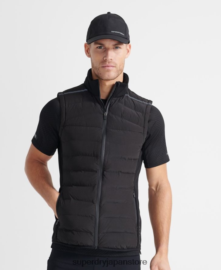 適応力のあるランニングジレ 男性 Superdry 衣類 黒 2J62PZ4609