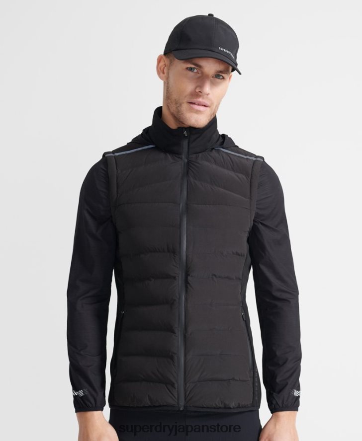 適応力のあるランニングジレ 男性 Superdry 衣類 黒 2J62PZ4609