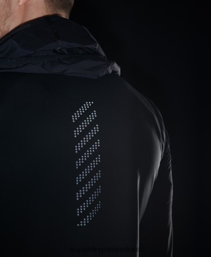適応力のあるランニングジレ 男性 Superdry 衣類 黒 2J62PZ4609