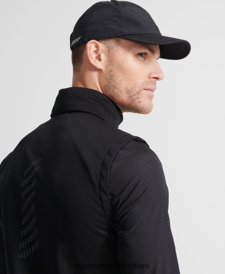 適応力のあるランニングジレ 男性 Superdry 衣類 黒 2J62PZ4609