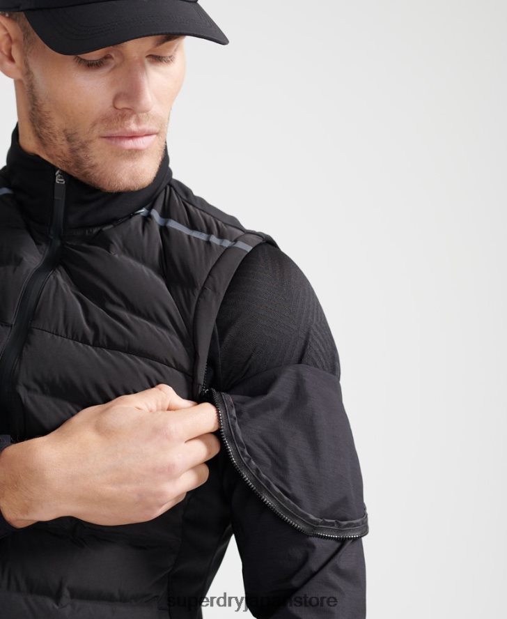 適応力のあるランニングジレ 男性 Superdry 衣類 黒 2J62PZ4609