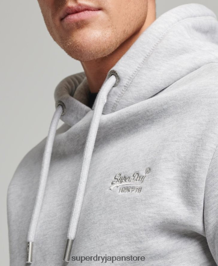 ヴィンテージロゴ刺繍パーカー 男性 Superdry 衣類 ライトグレー 2J62PZ460