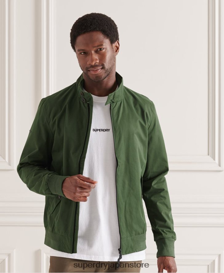 アイコニックなハリントンジャケット 男性 Superdry 衣類 緑 2J62PZ4614