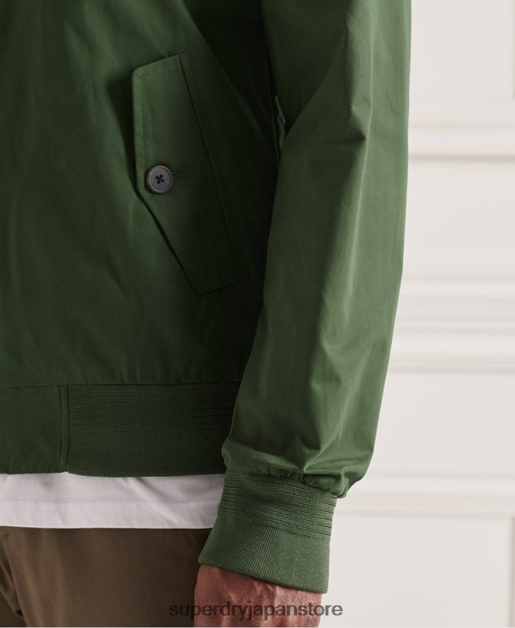 アイコニックなハリントンジャケット 男性 Superdry 衣類 緑 2J62PZ4614