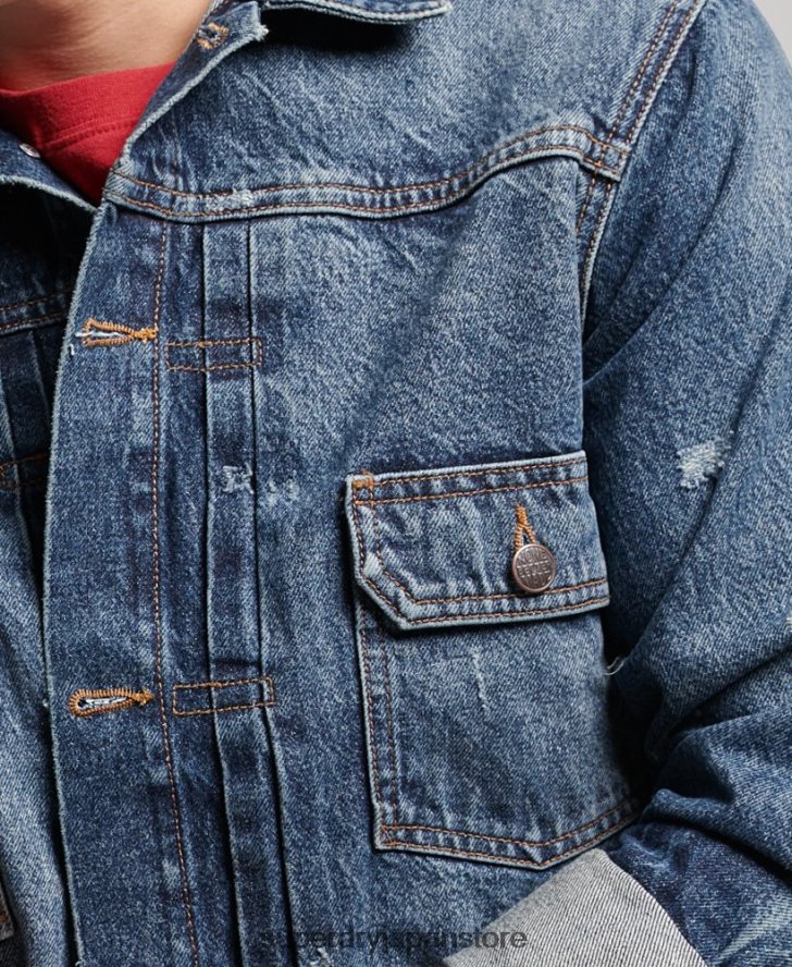 ヴィンテージ ワーカー トラッカー ジャケット 男性 Superdry 衣類 濃紺 2J62PZ4617