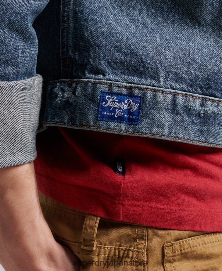 ヴィンテージ ワーカー トラッカー ジャケット 男性 Superdry 衣類 濃紺 2J62PZ4617