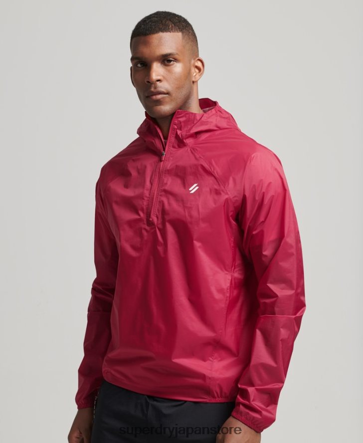 ラン軽量防水シェルジャケット 男性 Superdry 衣類 赤 2J62PZ4623