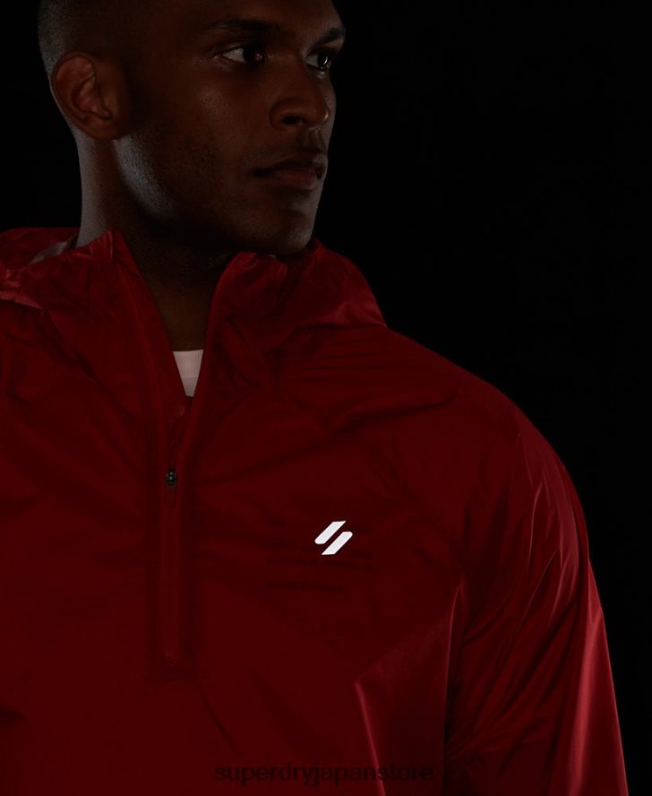 ラン軽量防水シェルジャケット 男性 Superdry 衣類 赤 2J62PZ4623