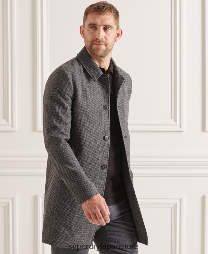 スタジオ ライトウェイト ウール カー コート 男性 Superdry 衣類 グレー 2J62PZ4624