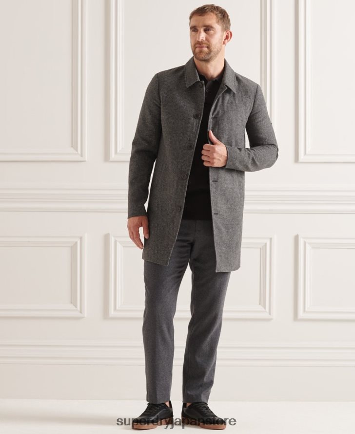 スタジオ ライトウェイト ウール カー コート 男性 Superdry 衣類 グレー 2J62PZ4624