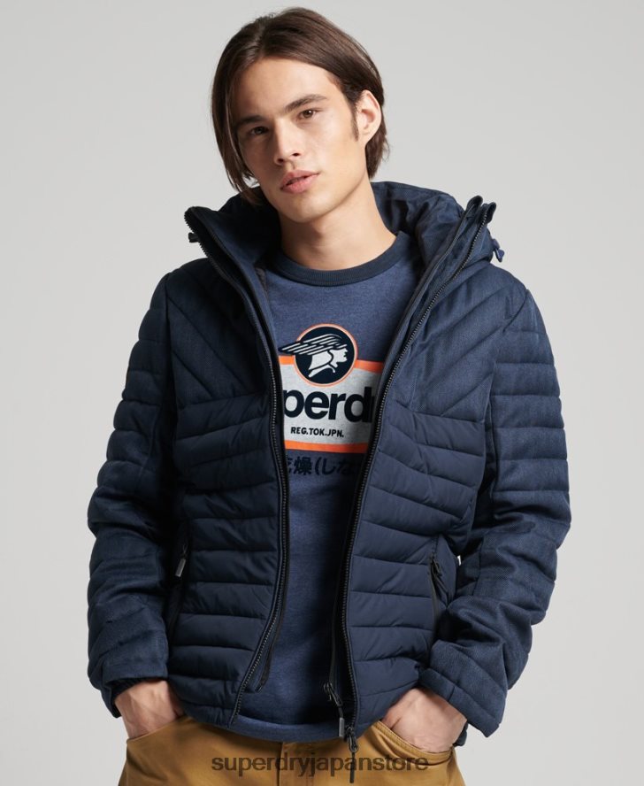 ツイードミックスフジジャケット 男性 Superdry 衣類 海軍 2J62PZ4625