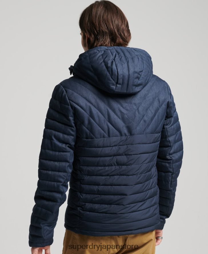 ツイードミックスフジジャケット 男性 Superdry 衣類 海軍 2J62PZ4625