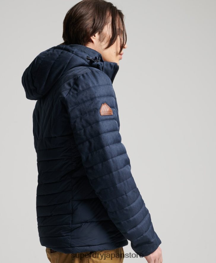 ツイードミックスフジジャケット 男性 Superdry 衣類 海軍 2J62PZ4625