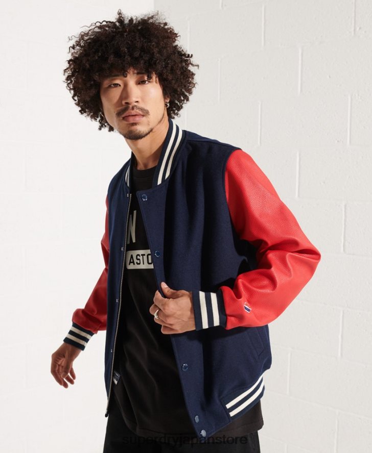 ウール スタジャン 男性 Superdry 衣類 海軍 2J62PZ4628