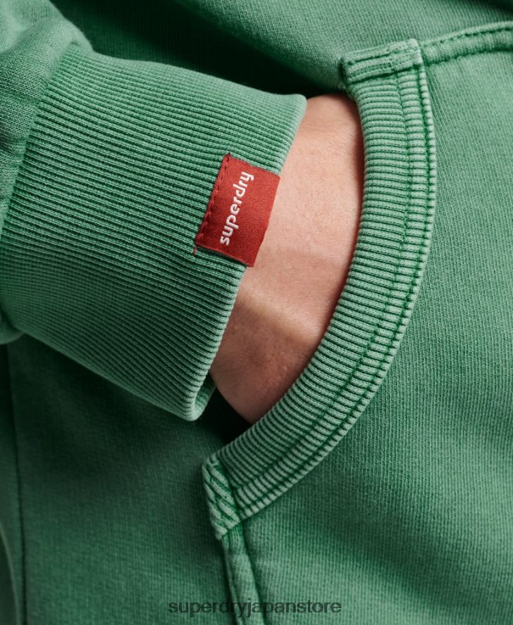 ヴィンテージロゴネオンジップパーカー 男性 Superdry 衣類 緑 2J62PZ462