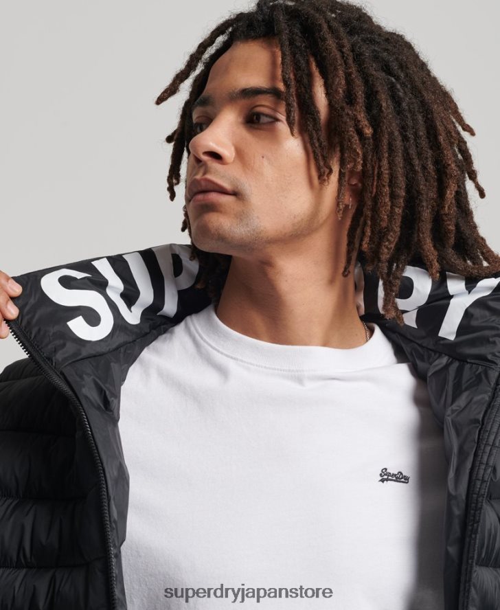 クラシックロゴ パフジャケット 男性 Superdry 衣類 黒 2J62PZ4633
