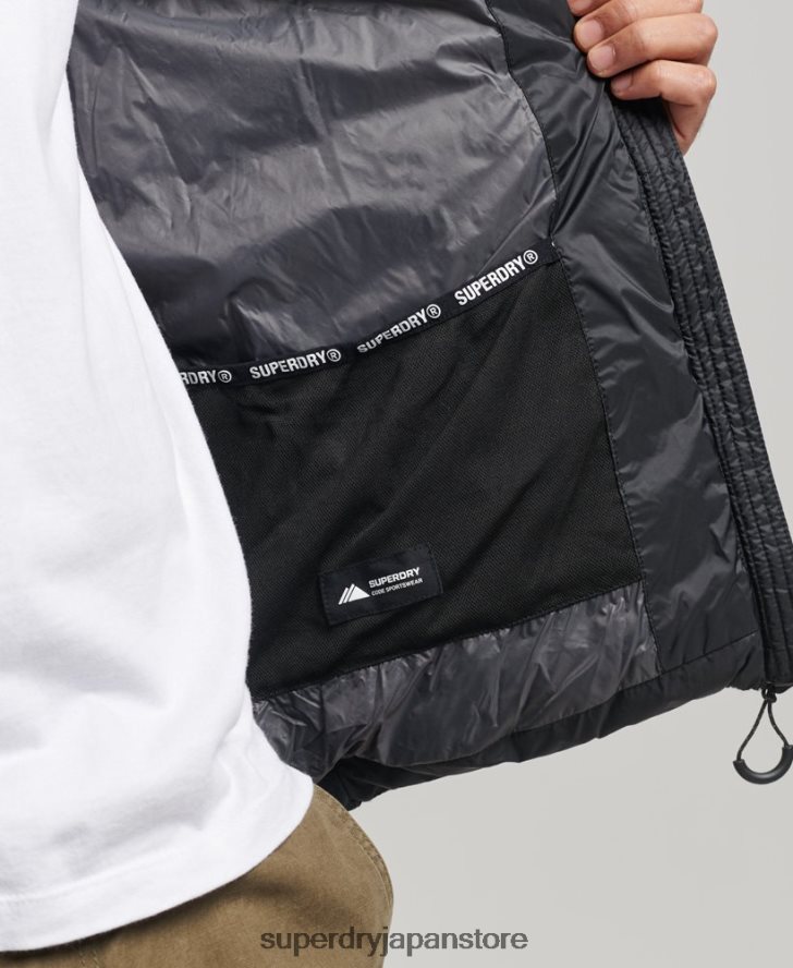 クラシックロゴ パフジャケット 男性 Superdry 衣類 黒 2J62PZ4633