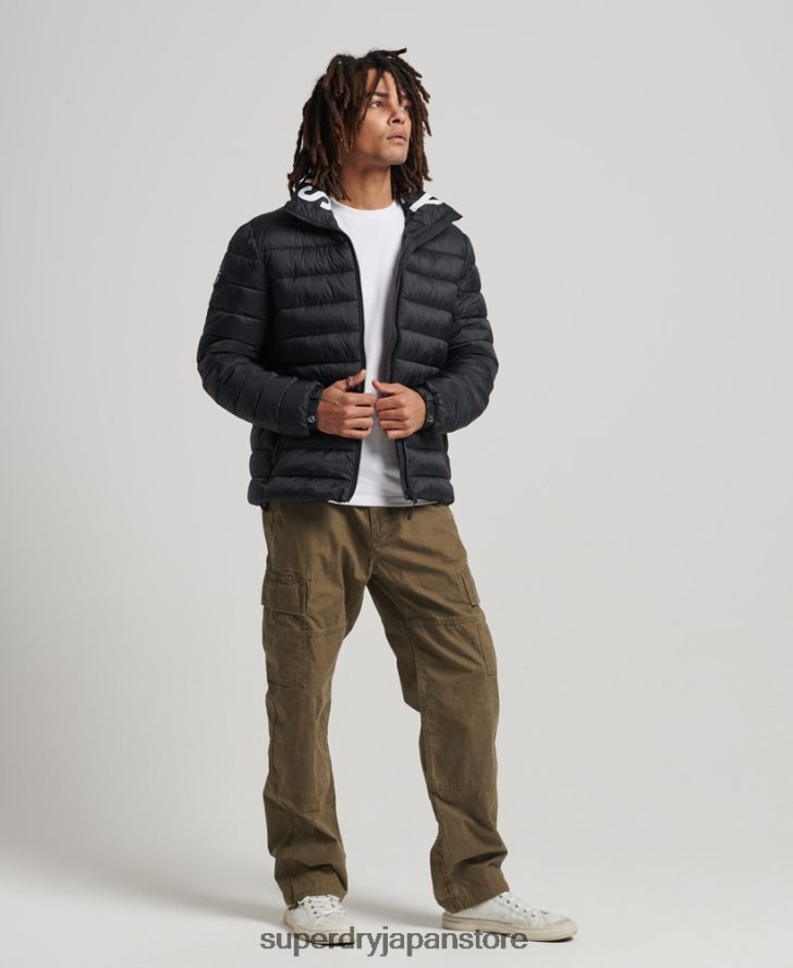 クラシックロゴ パフジャケット 男性 Superdry 衣類 黒 2J62PZ4633