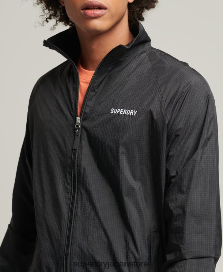 コードエッセンシャルトラックジャケット 男性 Superdry 衣類 黒 2J62PZ4638