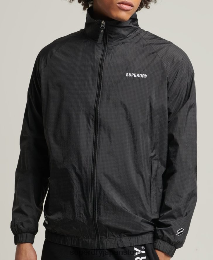 コードエッセンシャルトラックジャケット 男性 Superdry 衣類 黒 2J62PZ4638