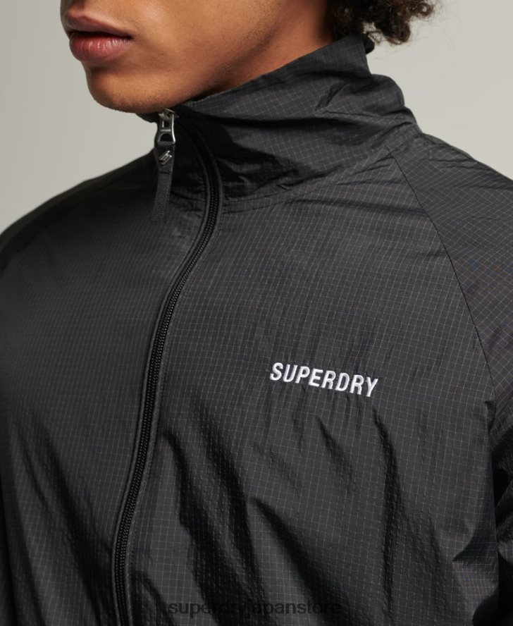 コードエッセンシャルトラックジャケット 男性 Superdry 衣類 黒 2J62PZ4638
