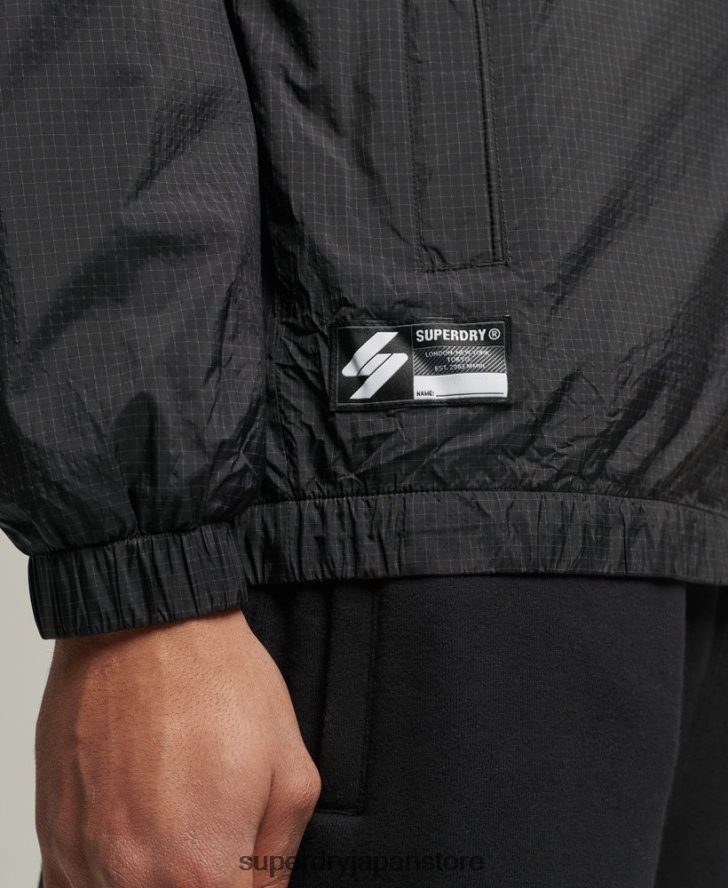 コードエッセンシャルトラックジャケット 男性 Superdry 衣類 黒 2J62PZ4638