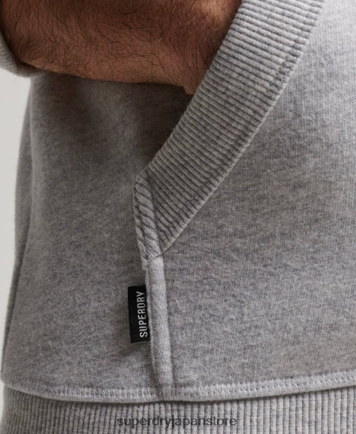 ヴィンテージロゴ刺繍ジップパーカー 男性 Superdry 衣類 ライトグレー 2J62PZ463