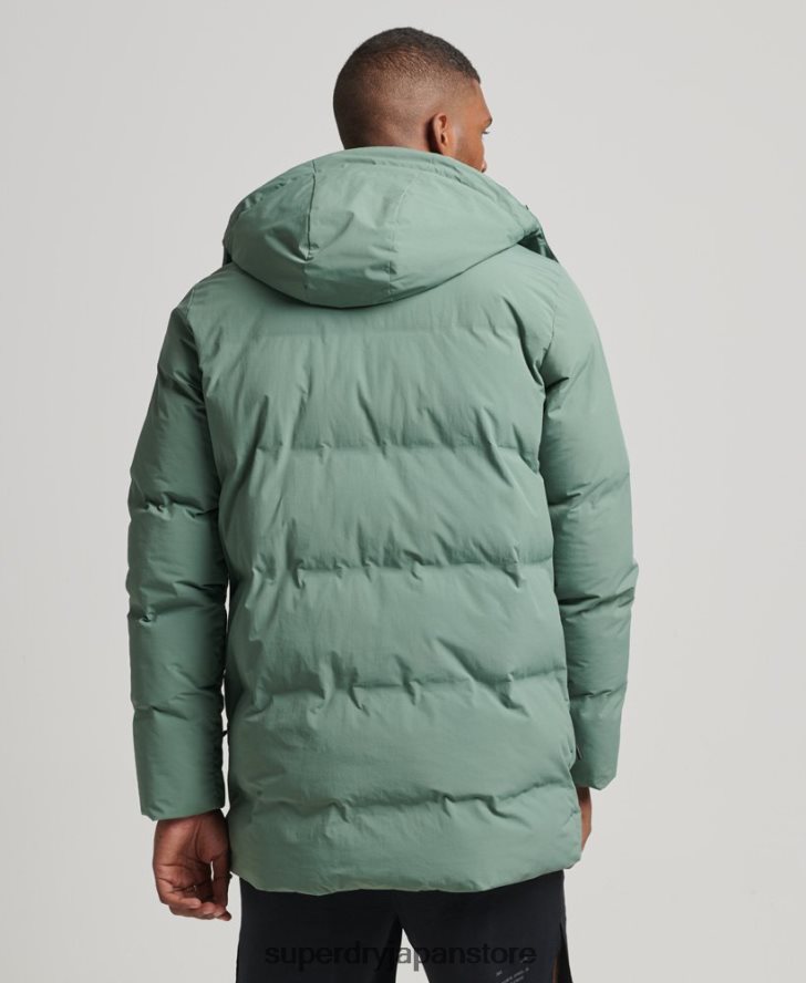 ボクシーなダウンコート 男性 Superdry 衣類 緑 2J62PZ4641
