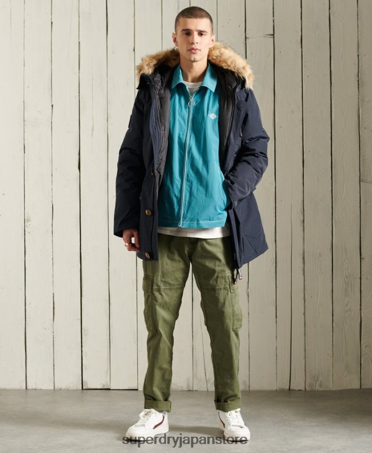 ルーキーダウンパーカージャケット 男性 Superdry 衣類 海軍 2J62PZ4642