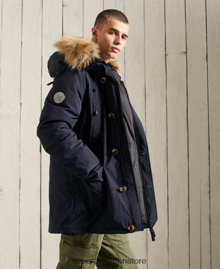ルーキーダウンパーカージャケット 男性 Superdry 衣類 海軍 2J62PZ4642