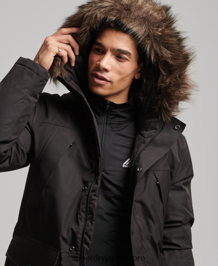 エベレスト ダウン スノー パーカー コート 男性 Superdry 衣類 黒 2J62PZ4643
