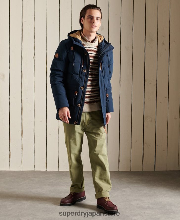 山岳遠征パーカーコート 男性 Superdry 衣類 海軍 2J62PZ4644