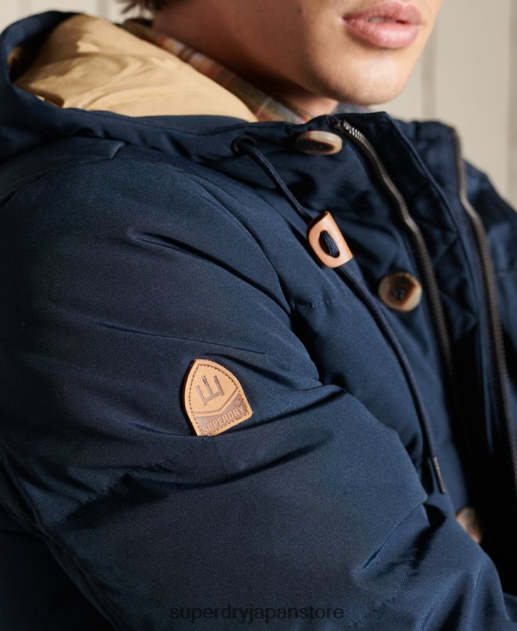 山岳遠征パーカーコート 男性 Superdry 衣類 海軍 2J62PZ4644