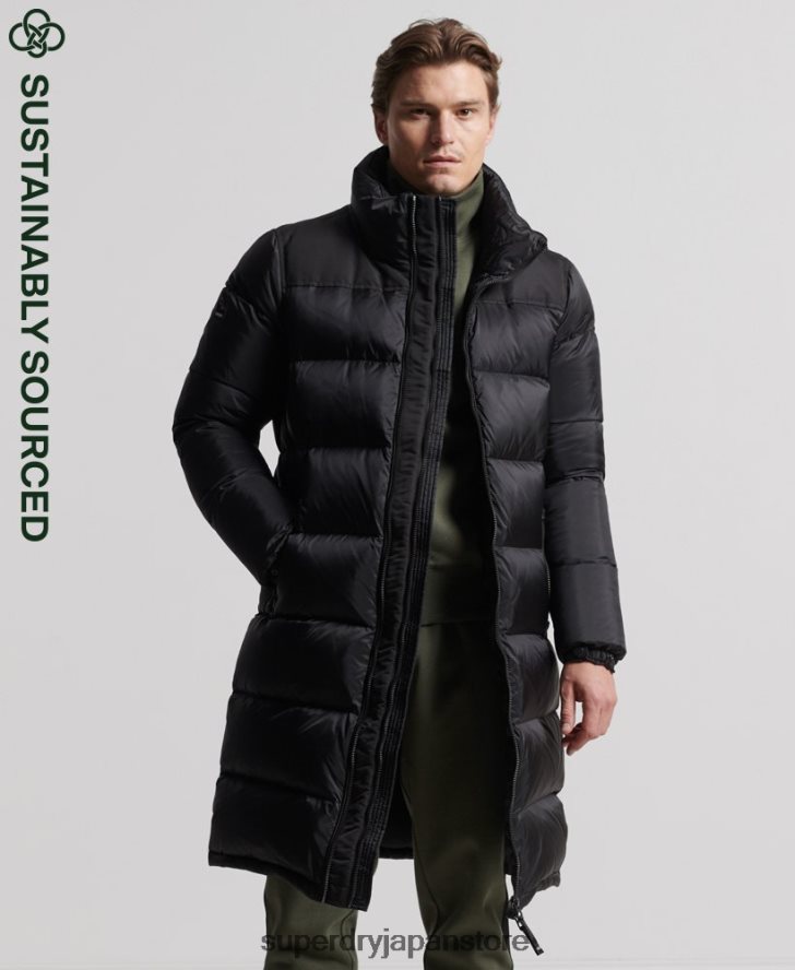 はえ縄ダウンダウンコート 男性 Superdry 衣類 黒 2J62PZ4652