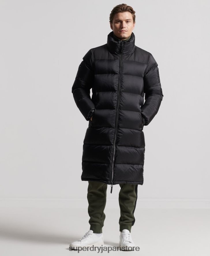 はえ縄ダウンダウンコート 男性 Superdry 衣類 黒 2J62PZ4652