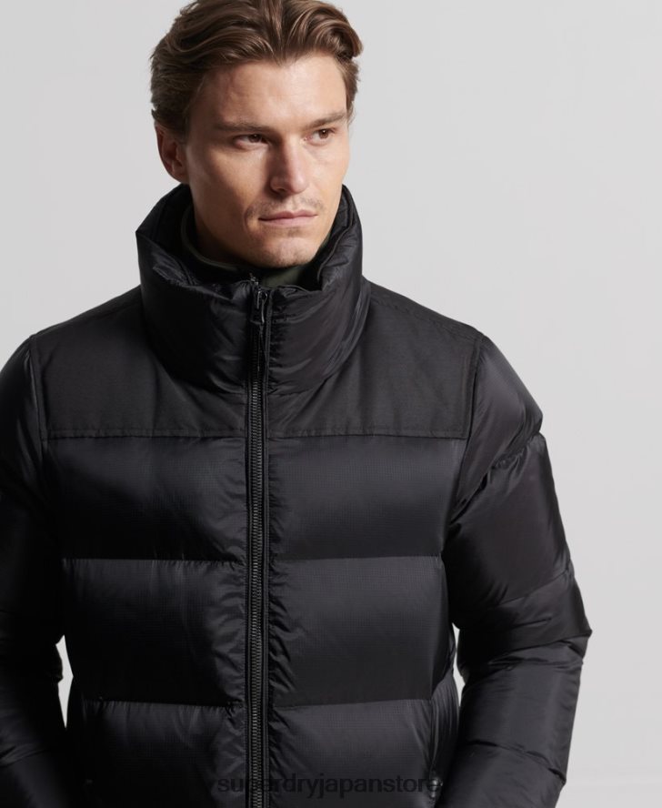 はえ縄ダウンダウンコート 男性 Superdry 衣類 黒 2J62PZ4652