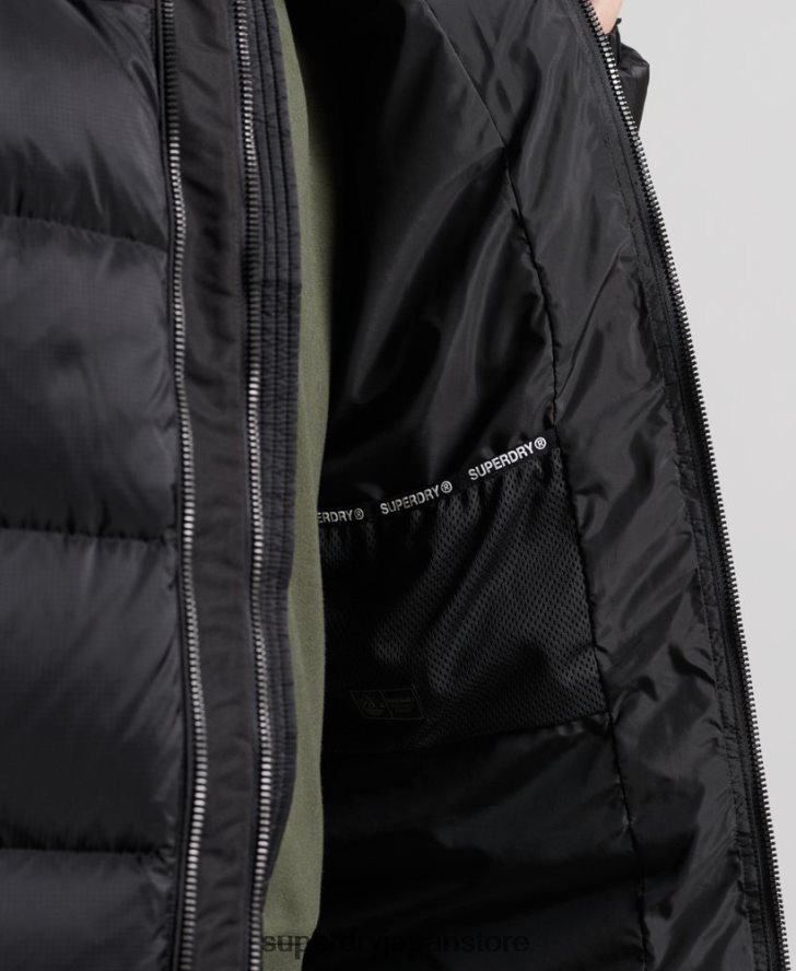 はえ縄ダウンダウンコート 男性 Superdry 衣類 黒 2J62PZ4652