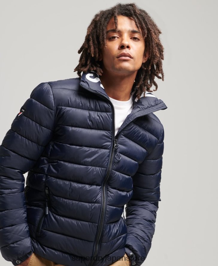 クラシックロゴ パフジャケット 男性 Superdry 衣類 海軍 2J62PZ4654