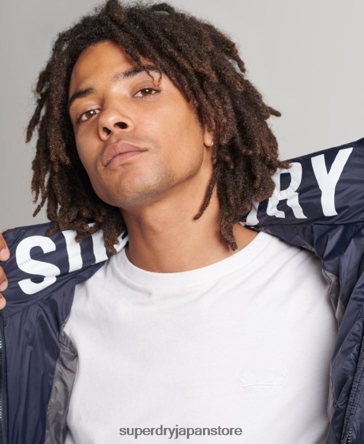 クラシックロゴ パフジャケット 男性 Superdry 衣類 海軍 2J62PZ4654