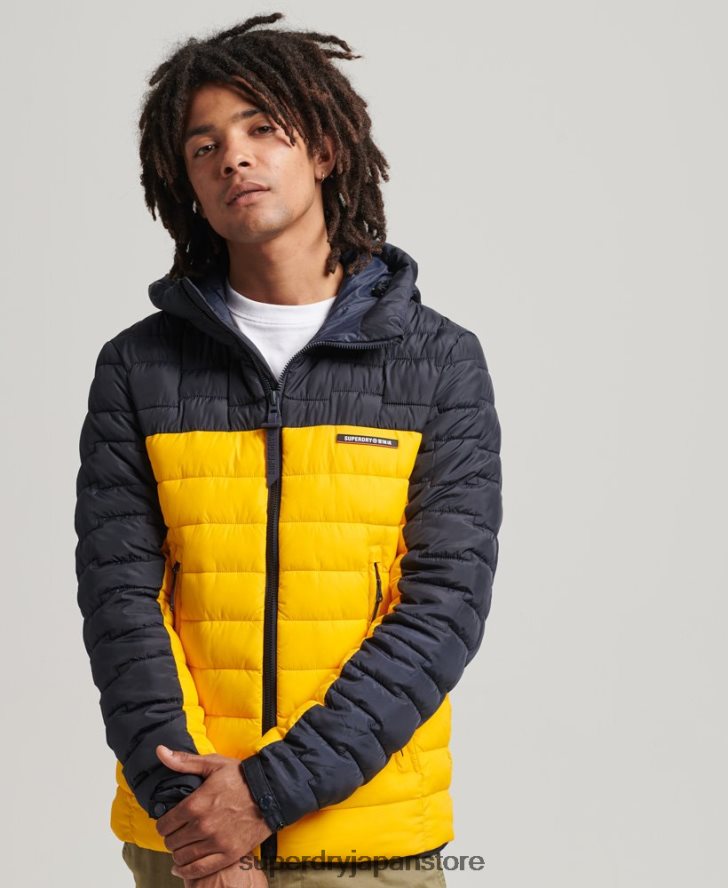 エクスペディションレーダーキルティングミックスフジジャケット 男性 Superdry 衣類 黄色 2J62PZ4655