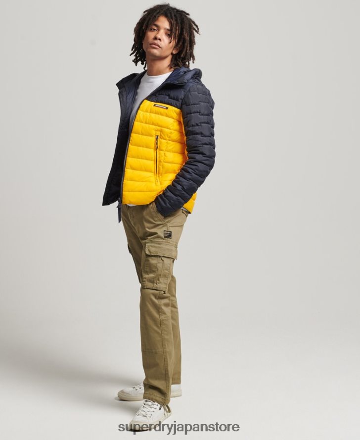 エクスペディションレーダーキルティングミックスフジジャケット 男性 Superdry 衣類 黄色 2J62PZ4655