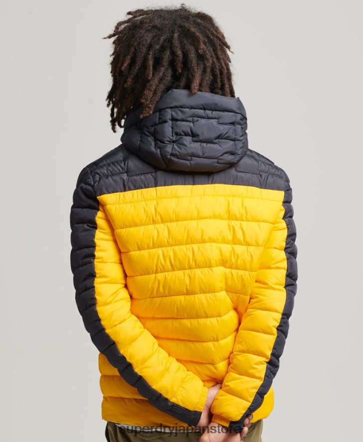 エクスペディションレーダーキルティングミックスフジジャケット 男性 Superdry 衣類 黄色 2J62PZ4655