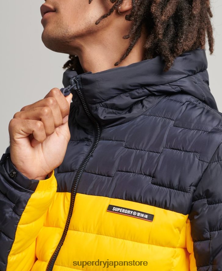 エクスペディションレーダーキルティングミックスフジジャケット 男性 Superdry 衣類 黄色 2J62PZ4655