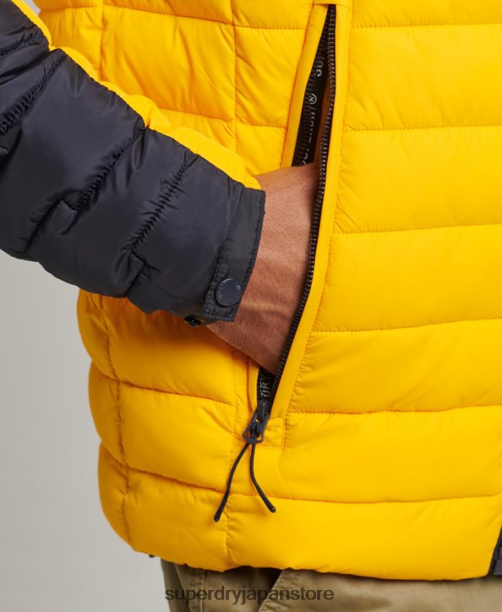 エクスペディションレーダーキルティングミックスフジジャケット 男性 Superdry 衣類 黄色 2J62PZ4655