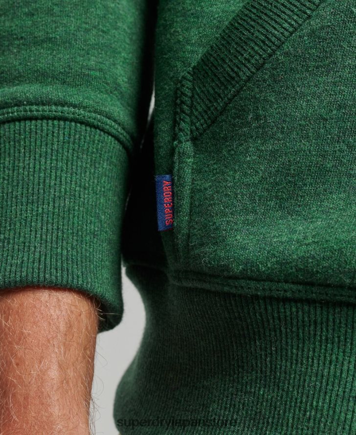 ヴィンテージロゴ刺繍ジップパーカー 男性 Superdry 衣類 緑 2J62PZ465