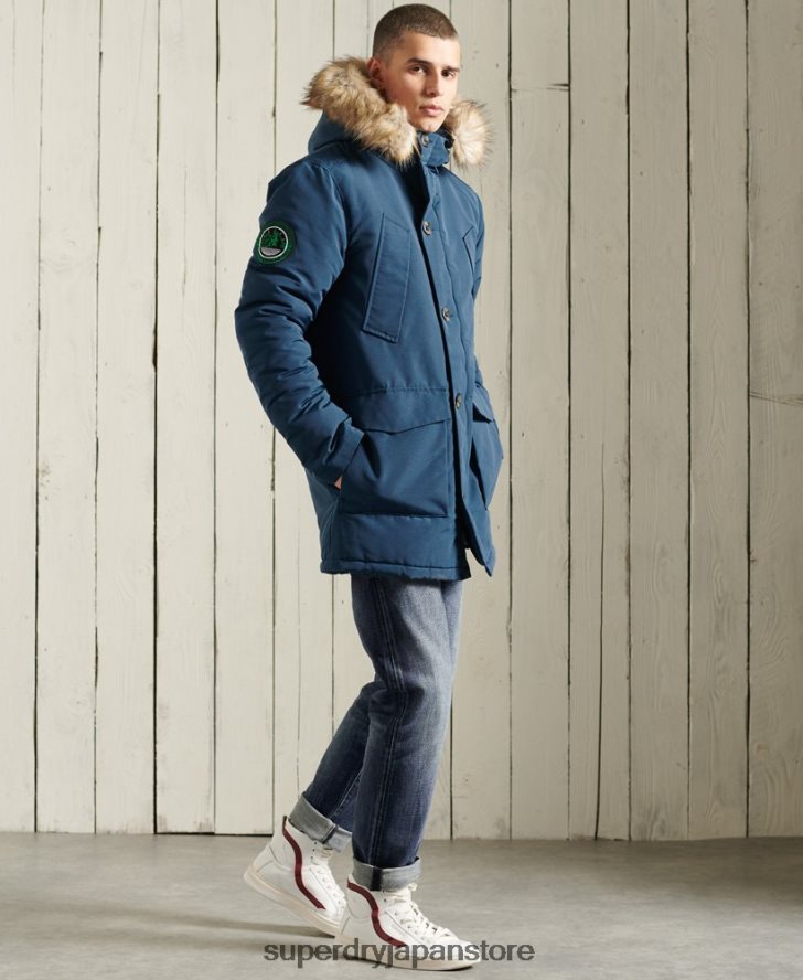 エベレストパーカーコート 男性 Superdry 衣類 ライトブルー 2J62PZ4664