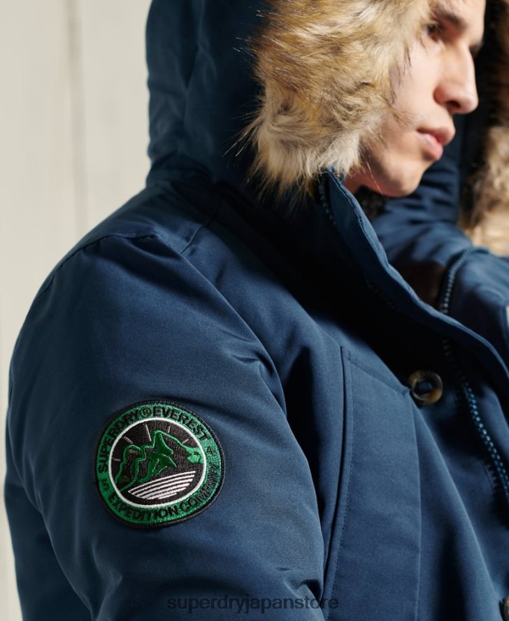 エベレストパーカーコート 男性 Superdry 衣類 ライトブルー 2J62PZ4664
