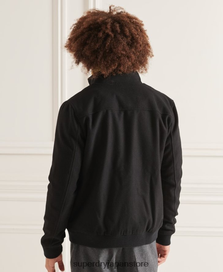 スタジオズ ウール ハリントン ジャケット 男性 Superdry 衣類 黒 2J62PZ4672