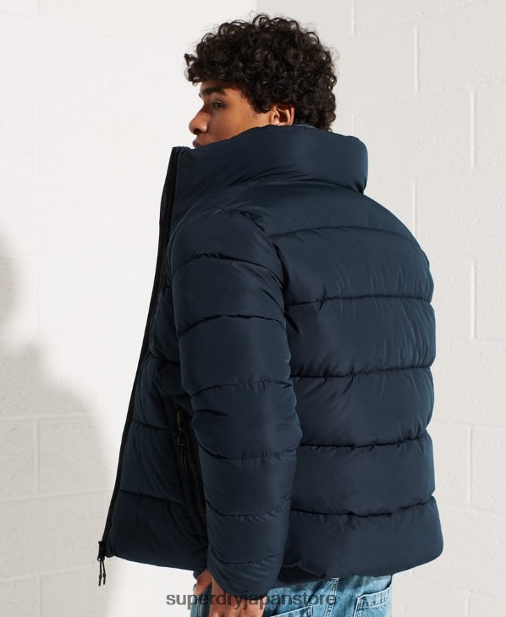 フードなしスポーツダウンジャケット 男性 Superdry 衣類 海軍 2J62PZ4676