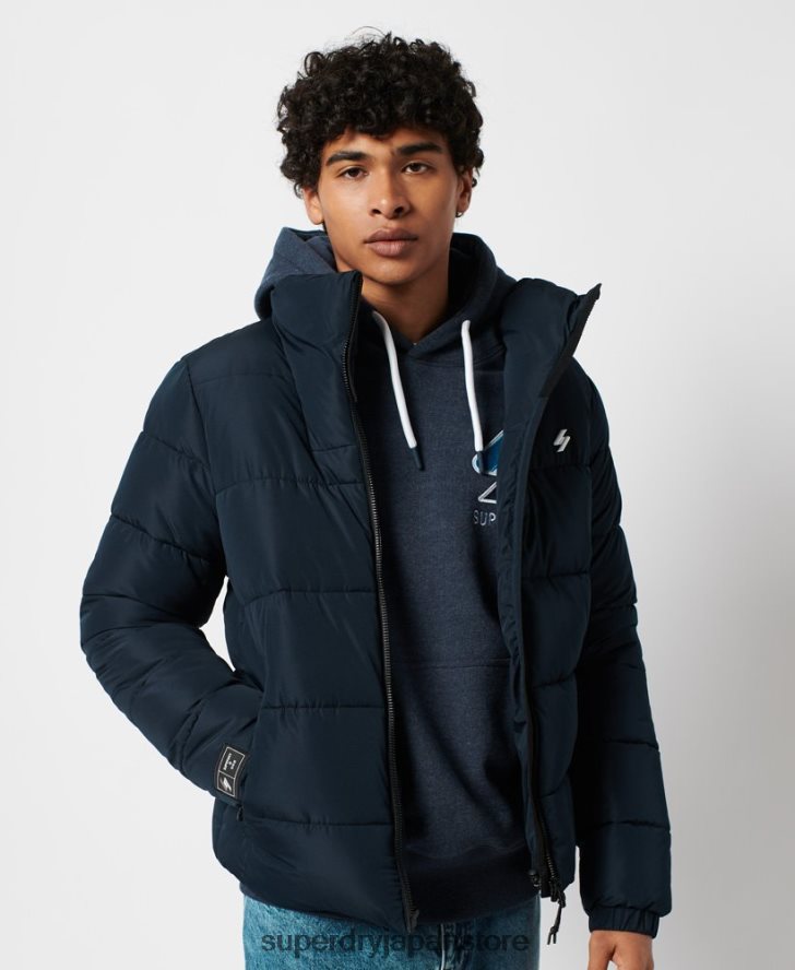 フードなしスポーツダウンジャケット 男性 Superdry 衣類 海軍 2J62PZ4676